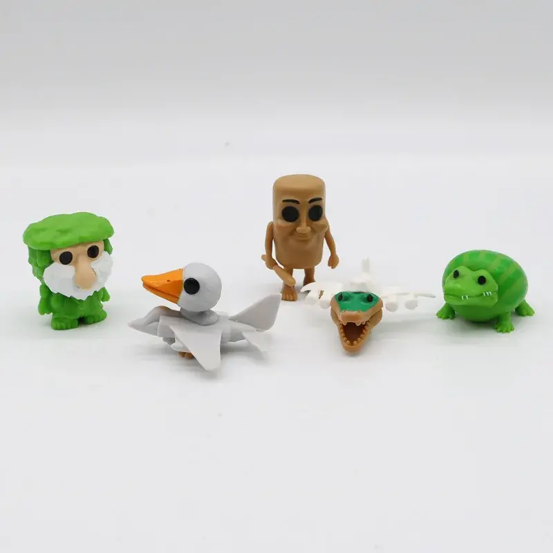 14Pcs/Set Q Ver. Brainrot Tung Tung Sahur Mini Figure Toy Tralalero Tralala Bombardino Crocodilo Model Doll Kids Gift