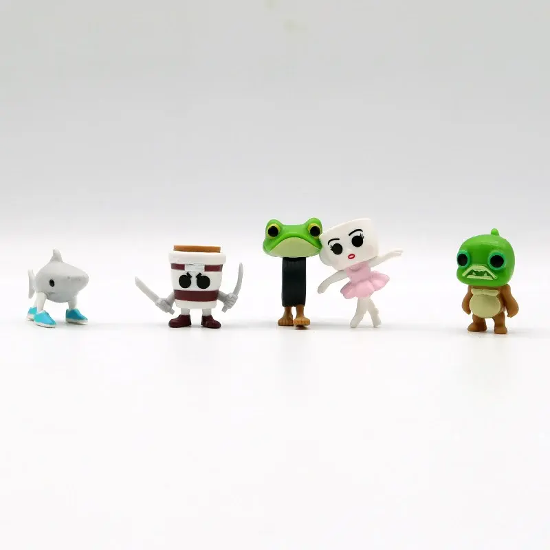 14Pcs/Set Q Ver. Brainrot Tung Tung Sahur Mini Figure Toy Tralalero Tralala Bombardino Crocodilo Model Doll Kids Gift