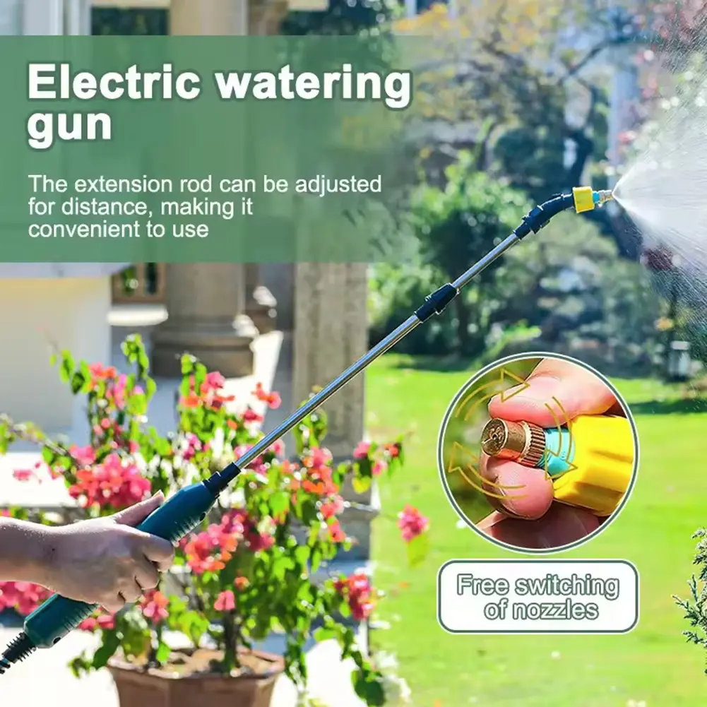 2400mAh Battery Powered Sprayer Wand Rechargeable Garden Sprayer Wand with Battery Indicator Irrigation Tool for Lawn and Garden