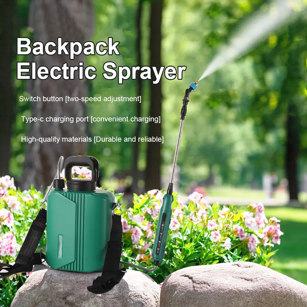 6L Automatic Garden Plant Mister W/ Shoulder Strap Rechargeable Battery Powered Sprayer Handheld Pesticide Sprayer for Weed Lawn