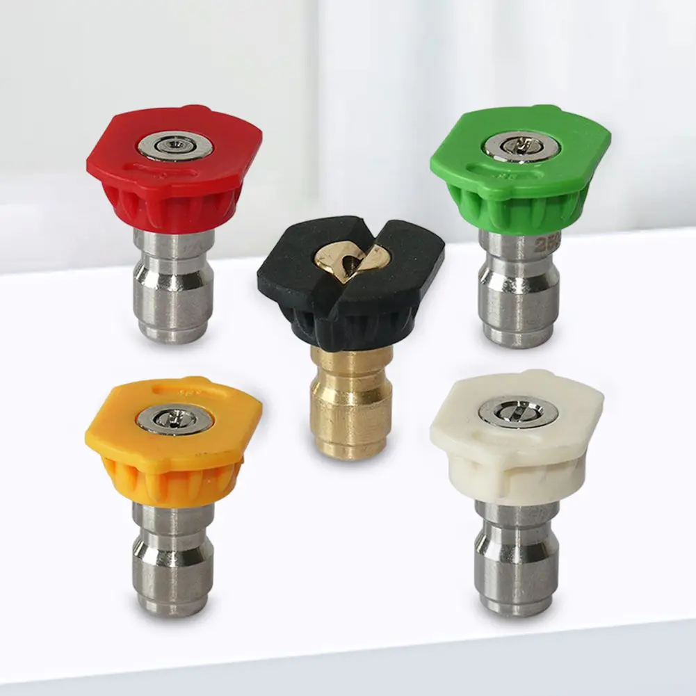 2-5Set 1/4inch Quick Connect Garden High Pressure Washer Spray Nozzle 0 15 25 40 Degree Watering Soap Nozzle Tip Garden Cleaning