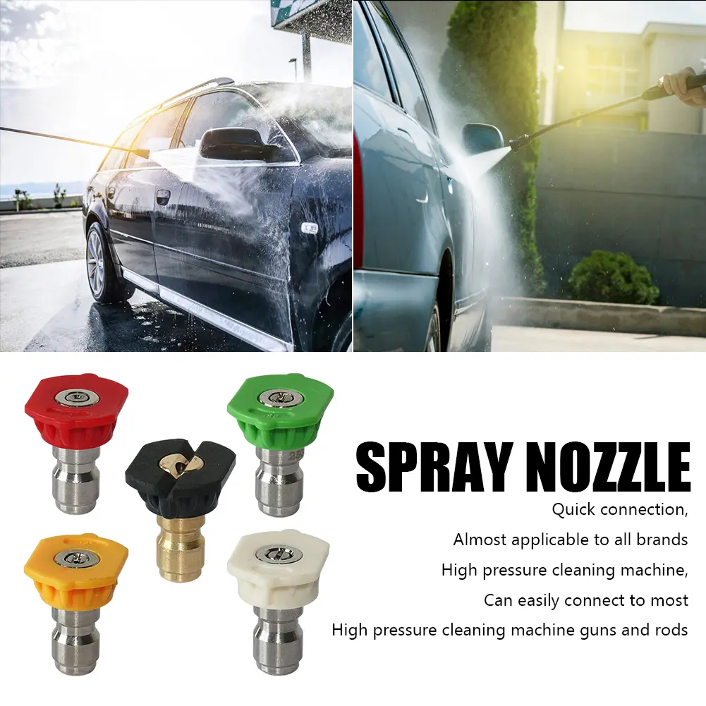 2-5Set 1/4inch Quick Connect Garden High Pressure Washer Spray Nozzle 0 15 25 40 Degree Watering Soap Nozzle Tip Garden Cleaning