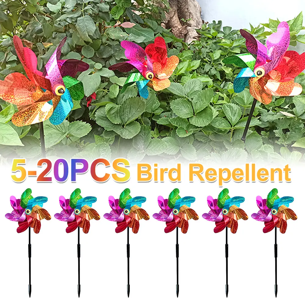 5-20PCS 7 Leaves Bird Repellent For Farm Outdoor Bird Repeller Lawn Decor Bird Repeller Windmill Garden Rotating Windmill