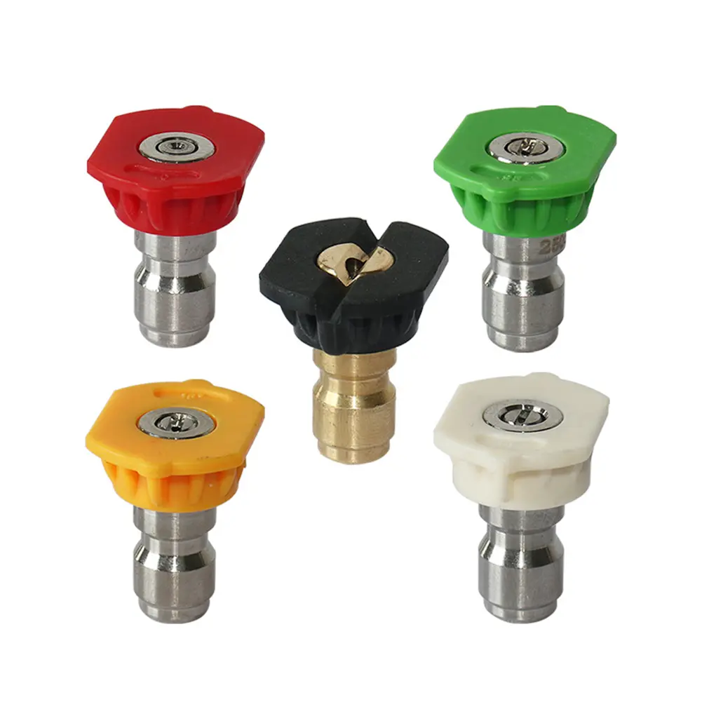 2-5Set 1/4inch Quick Connect Garden High Pressure Washer Spray Nozzle 0 15 25 40 Degree Watering Soap Nozzle Tip Garden Cleaning