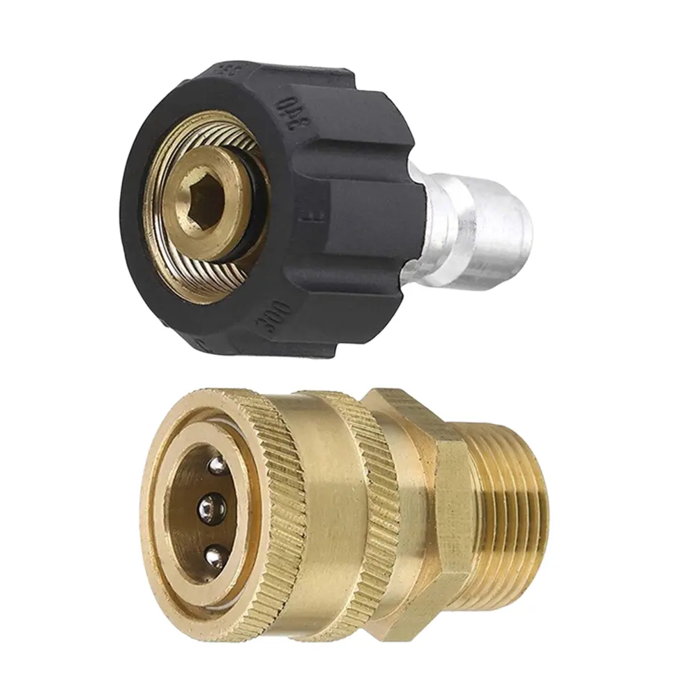 High Pressure Quick Connector Brass M22 Water Gun Joints 3/8 Inch Garden Irrigation Connector Hose Fitting for Pressure Wash Gun