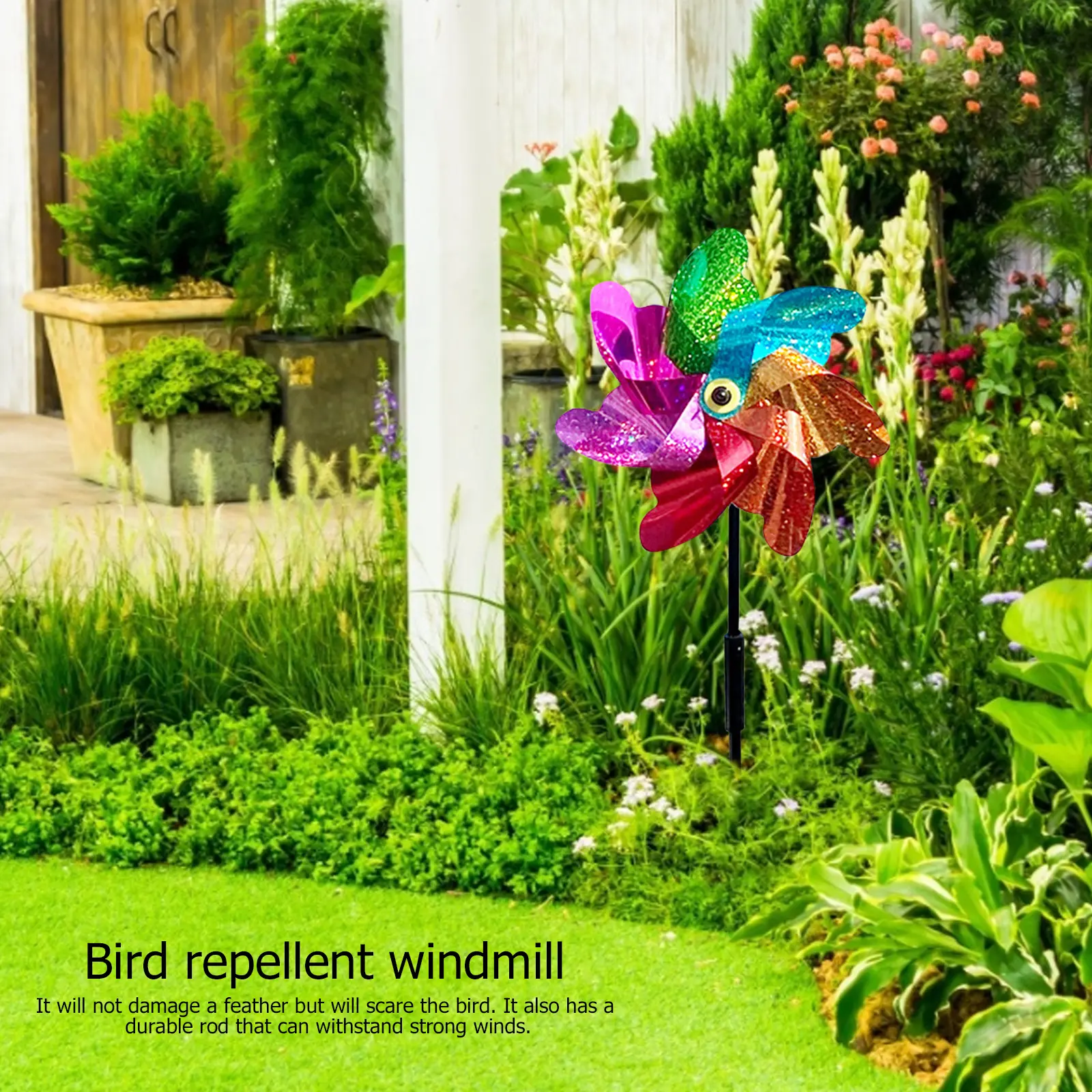 5-20PCS 7 Leaves Bird Repellent For Farm Outdoor Bird Repeller Lawn Decor Bird Repeller Windmill Garden Rotating Windmill