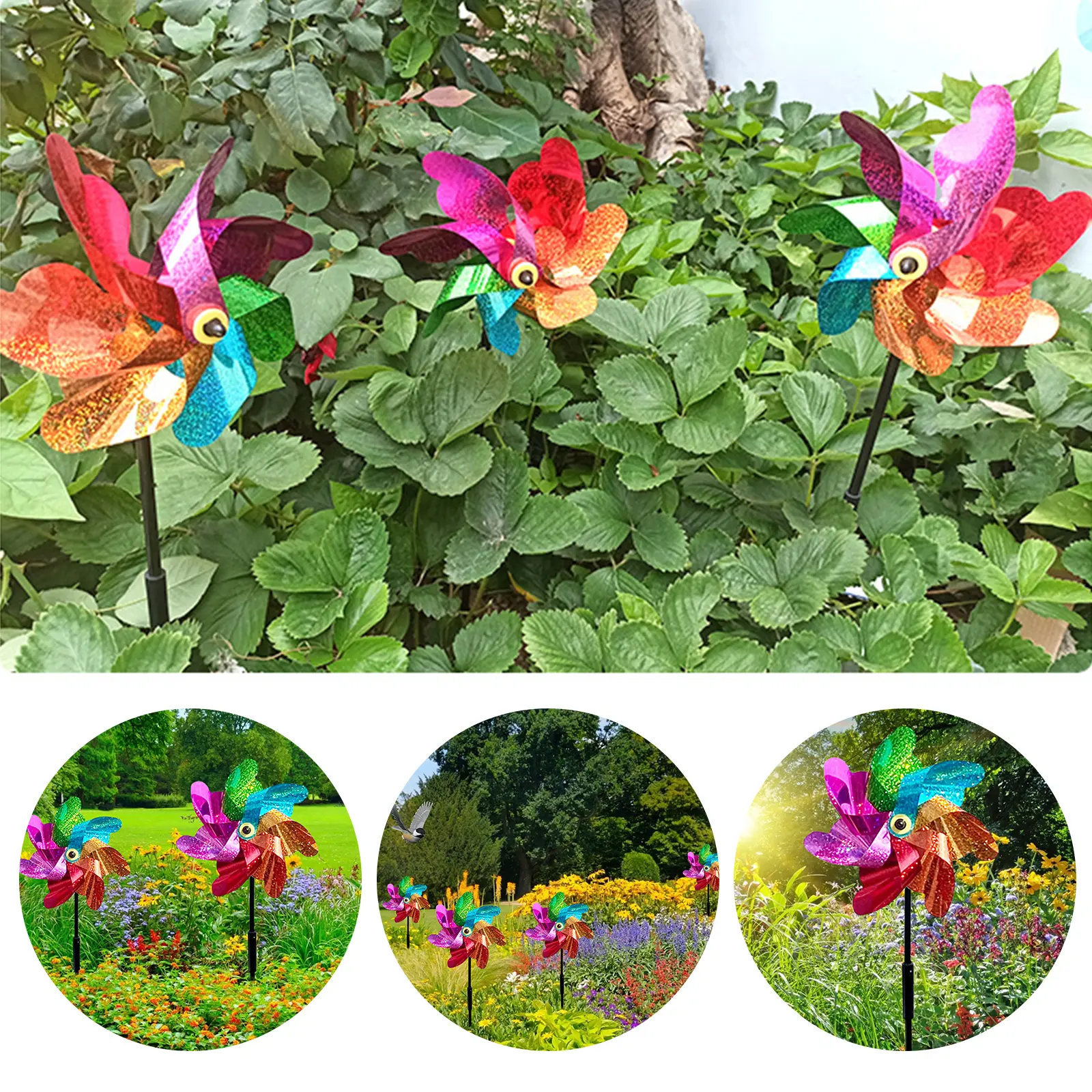 5-20PCS 7 Leaves Bird Repellent For Farm Outdoor Bird Repeller Lawn Decor Bird Repeller Windmill Garden Rotating Windmill