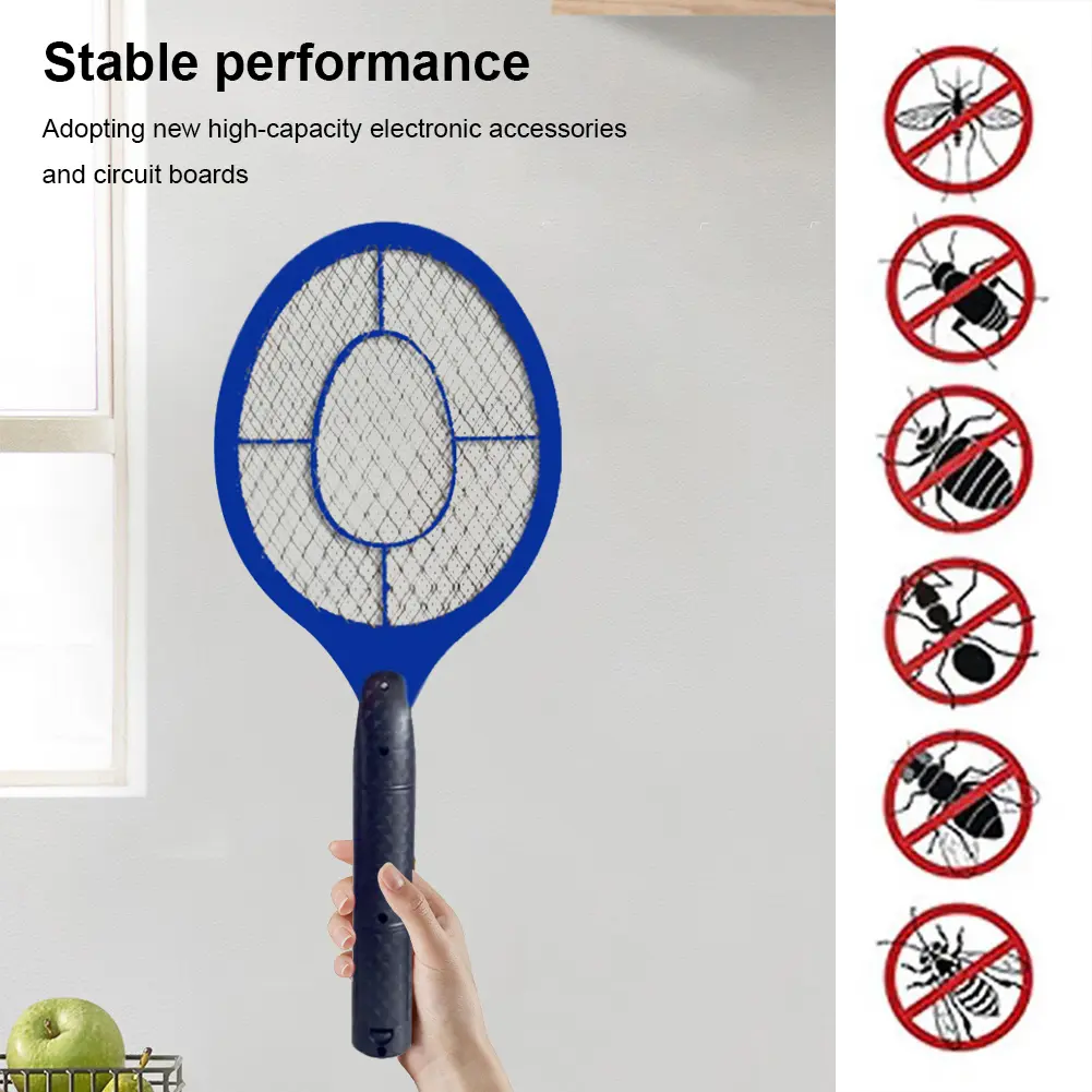 Bug Zapper Racket Handheld Battery Powered Zapper Safe Mosquito Swatter Portable for Indoor and Outdoor Pest Control