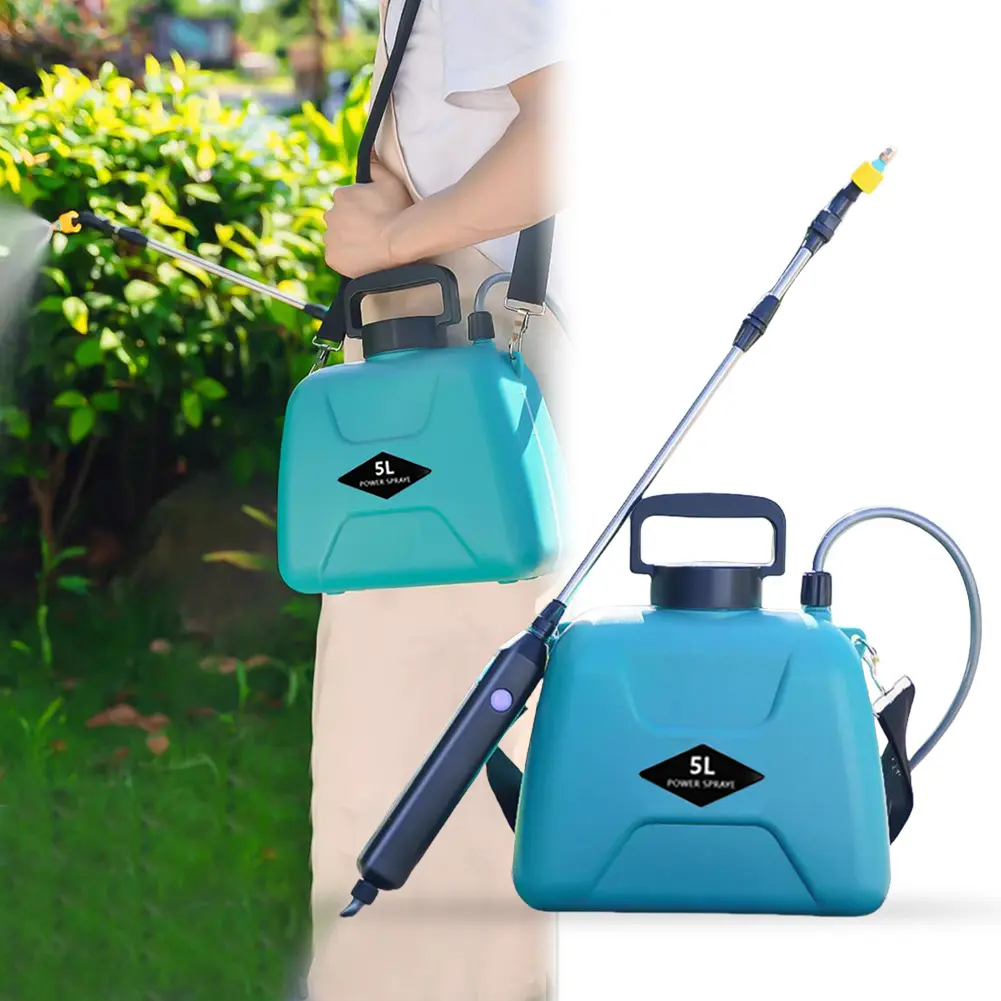 5L Electric Plant Sprayer with Telescopic Rod Electric Weed Sprayer USB Charging Handheld Plant Sprinkler for Garden Lawn Farm