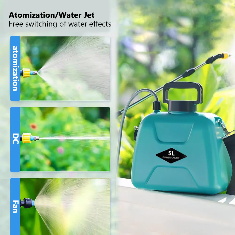 5L Electric Plant Sprayer with Telescopic Rod Electric Weed Sprayer USB Charging Handheld Plant Sprinkler for Garden Lawn Farm