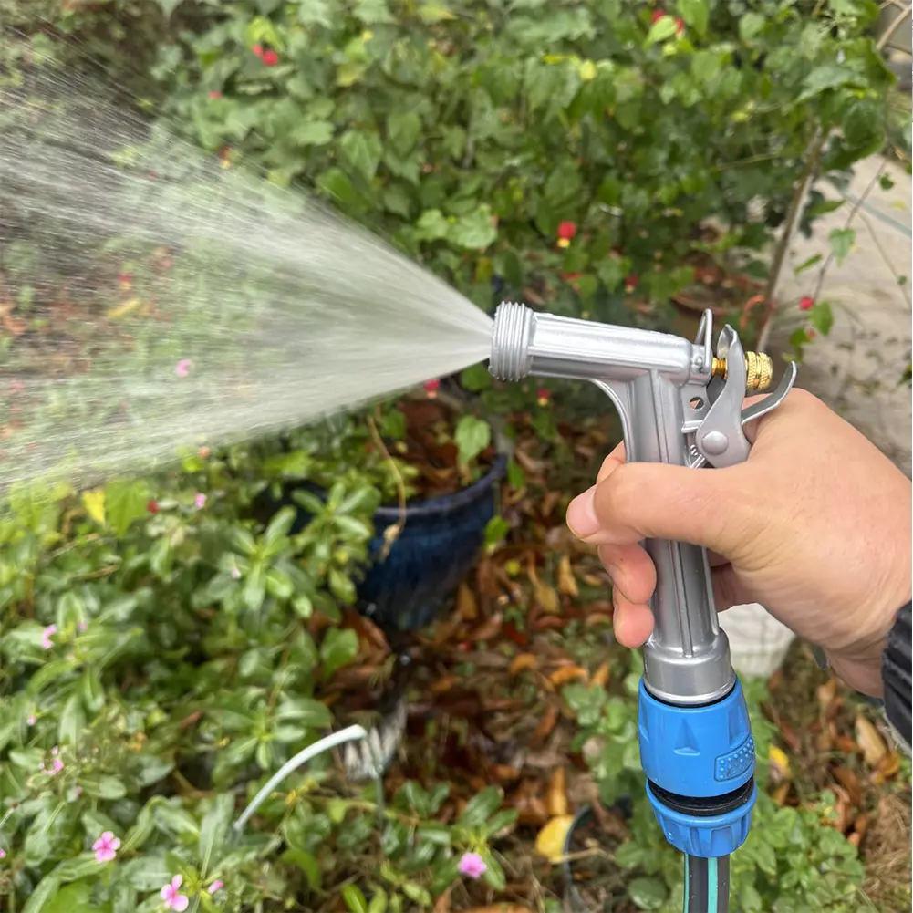 5.5inch Metal Portable Watering Sprayer with Threaded Front Grip Hose Sprinkler for Watering Plants Washing Car Showering Pet