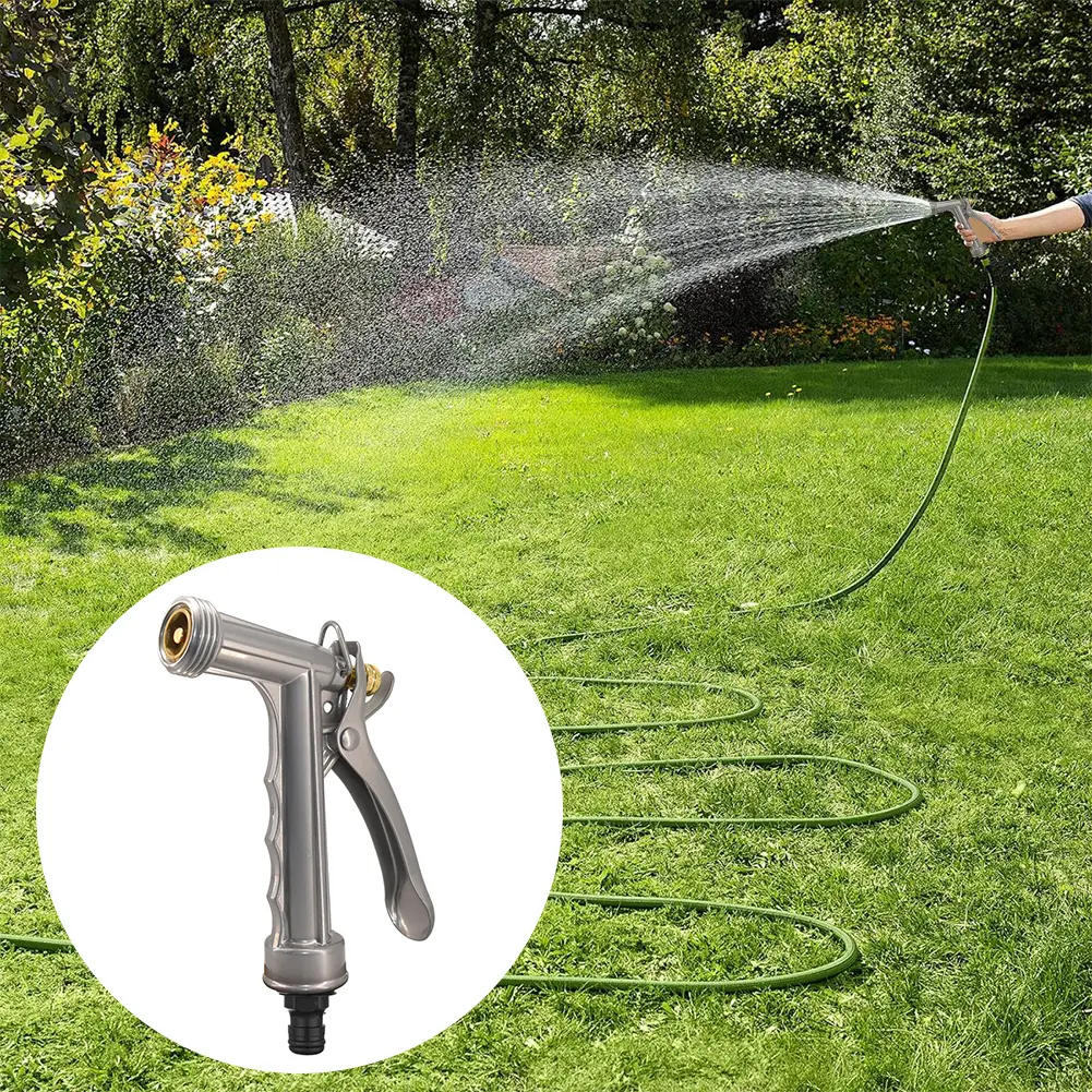 5.5inch Metal Portable Watering Sprayer with Threaded Front Grip Hose Sprinkler for Watering Plants Washing Car Showering Pet