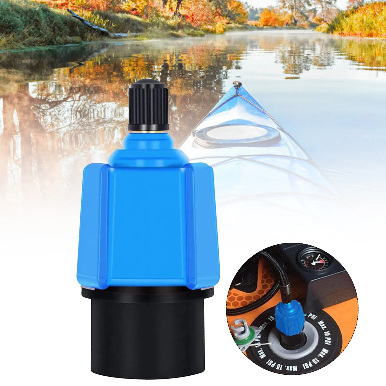Paddle Board Valve Adapter Rubber Boat Canoe Kayak Pump Converter with 4 Nozzles