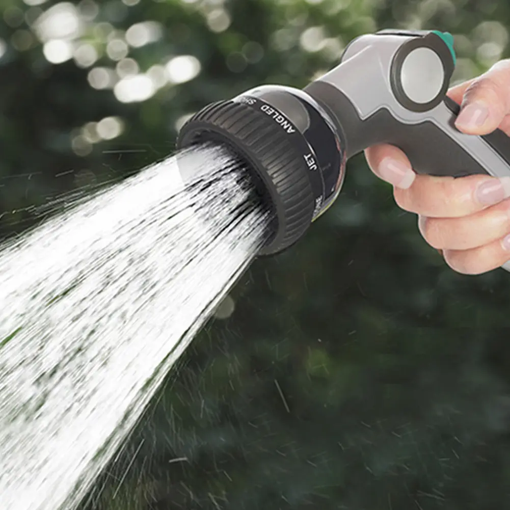 Garden Hose Nozzle Heavy Duty Hand Sprayer with 8 Spray Patterns Water Hose Sprayer for Plants Car Wash Cleaning Showering Pet