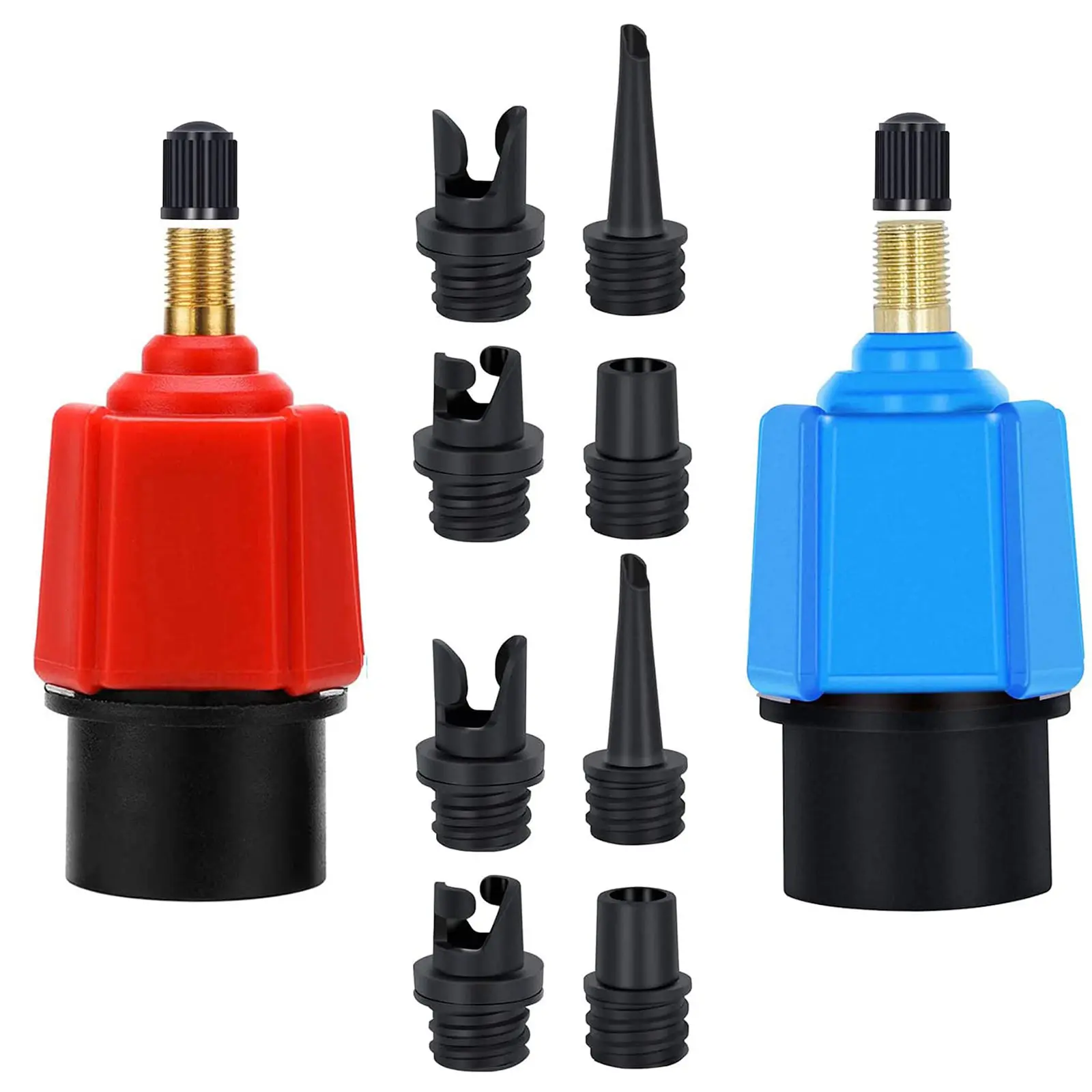 Paddle Board Valve Adapter Rubber Boat Canoe Kayak Pump Converter with 4 Nozzles