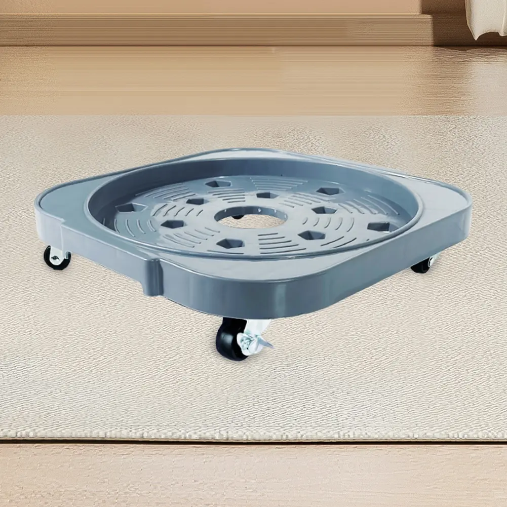 Plastic Universal Flower Pot Wheels Movable with Rollers Square Flower Pot Tray Plant Stand Holder Garden for Women Girls