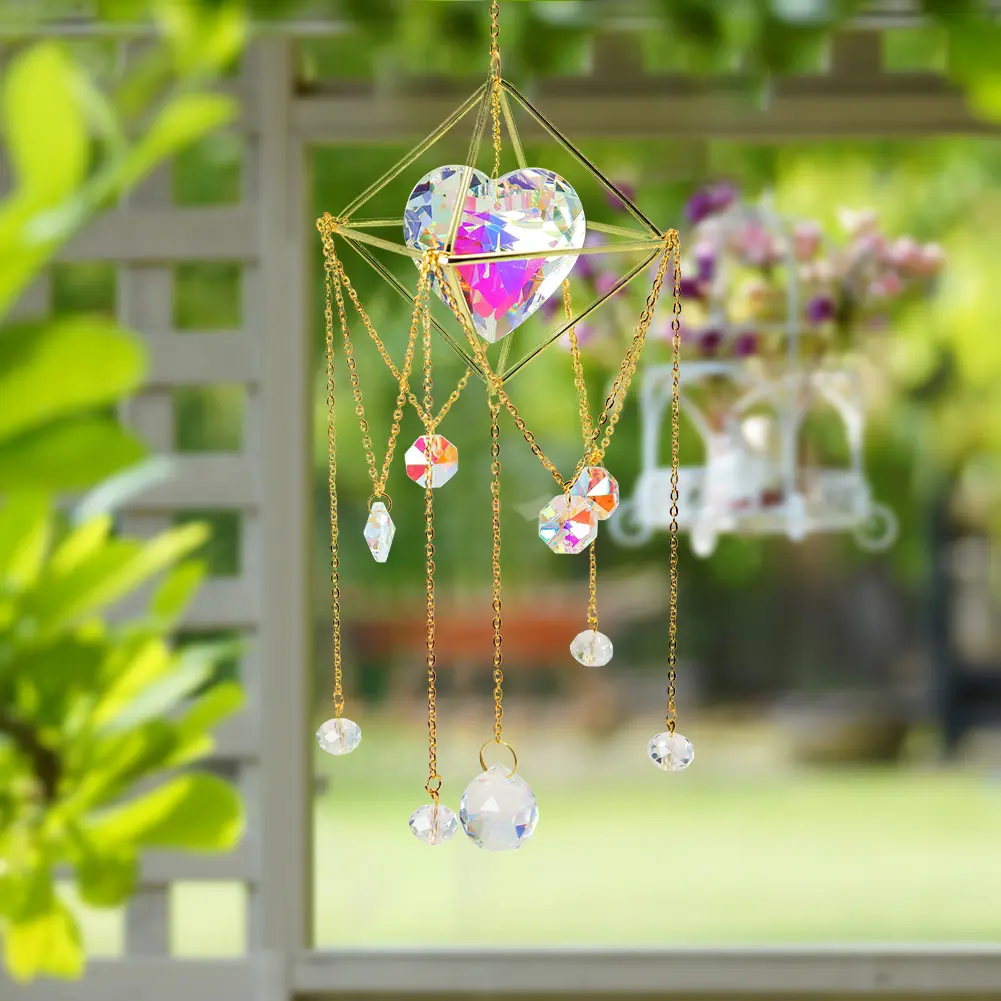 Love Heart Crystal Suncatcher Lighting Accessories Curtain Home Garden Pendant