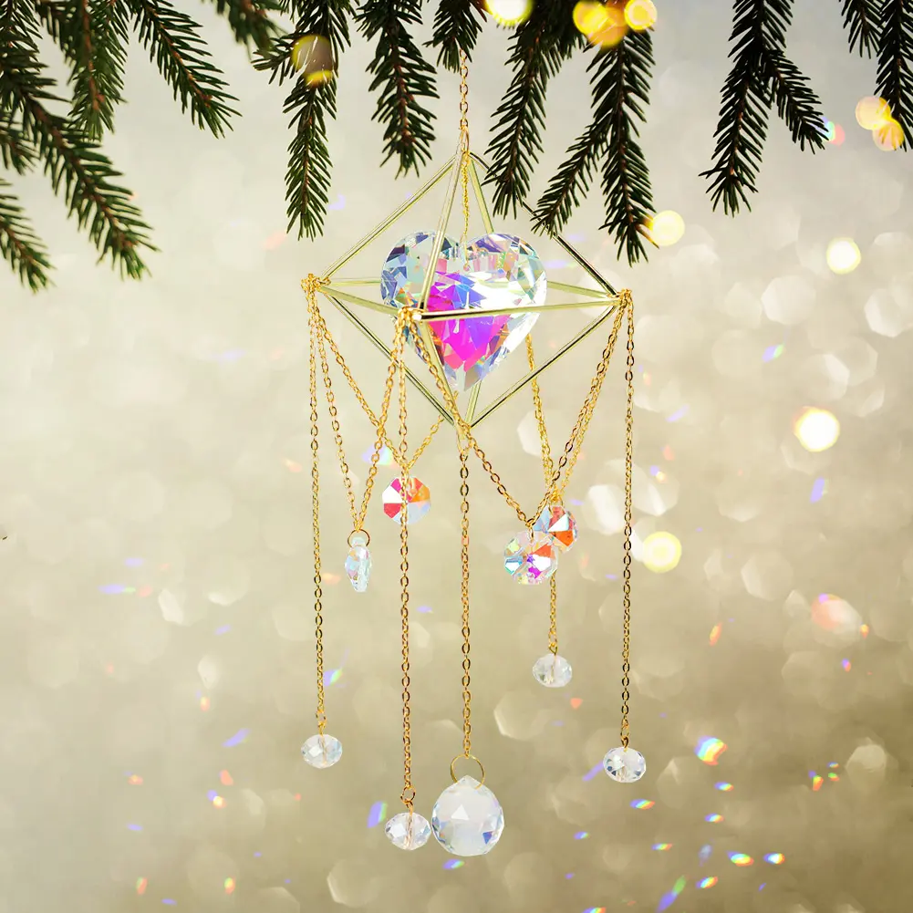 Love Heart Crystal Suncatcher Lighting Accessories Curtain Home Garden Pendant