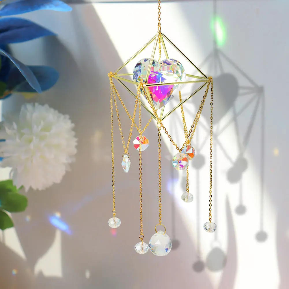 Love Heart Crystal Suncatcher Lighting Accessories Curtain Home Garden Pendant