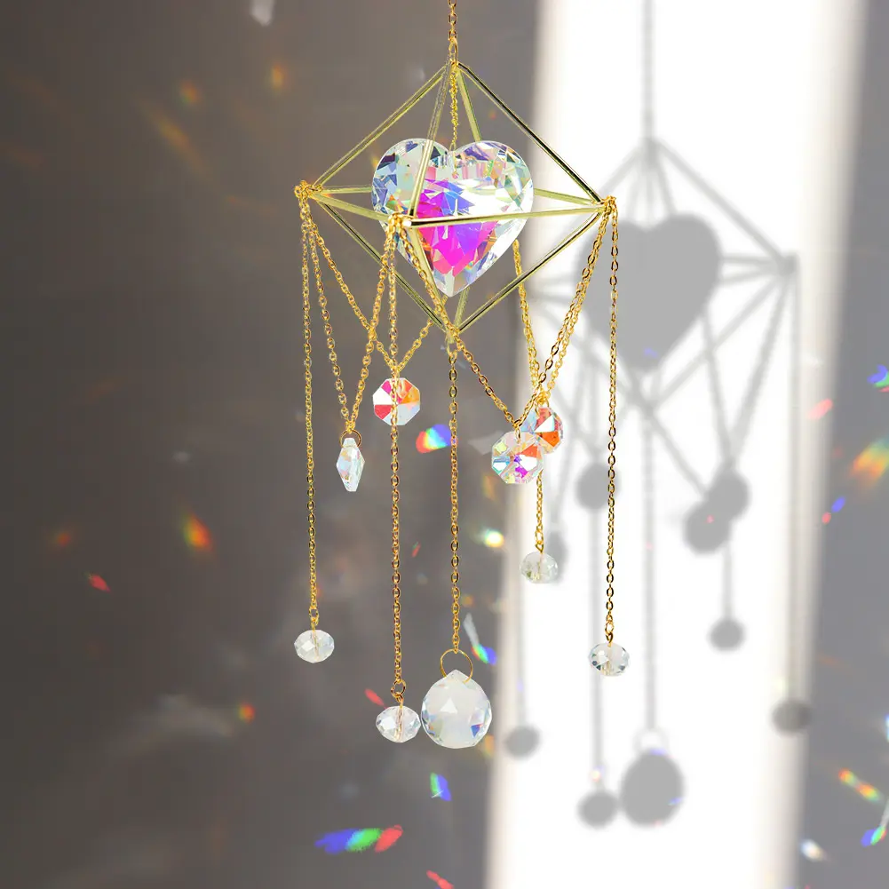 Love Heart Crystal Suncatcher Lighting Accessories Curtain Home Garden Pendant