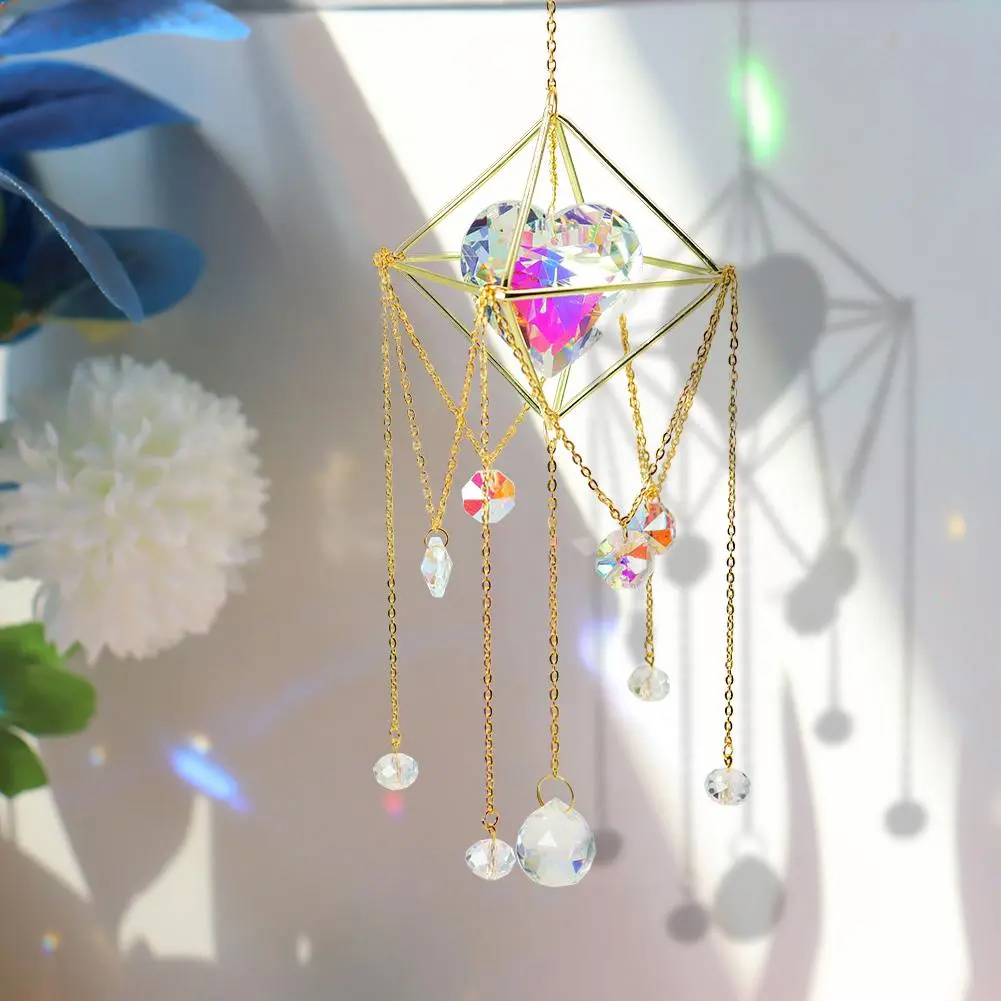Love Heart Crystal Suncatcher Lighting Accessories Curtain Home Garden Pendant