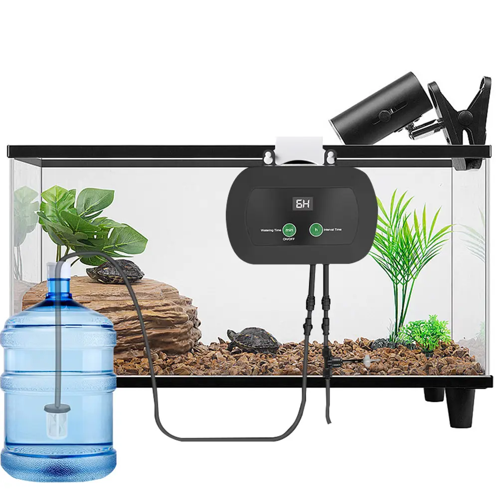 Smart Reptile Mist Sprinkler with Timer & 360°Adjustable Nozzles Reptile Humidifiers Terrariums Humidifier for Herps Terrariums