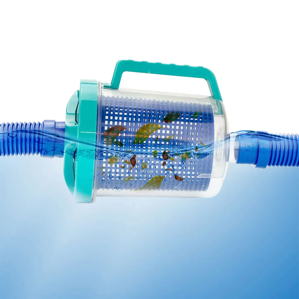 Inline Pool Leaf Canister Pool Leaf Catcher with 5 Skimmer Socks Leaf Trap Pool Leaf Collector for Pool Vacuum