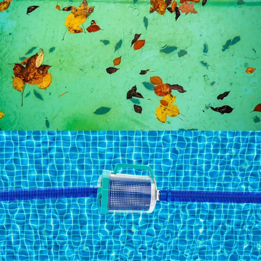 Inline Pool Leaf Canister Pool Leaf Catcher with 5 Skimmer Socks Leaf Trap Pool Leaf Collector for Pool Vacuum