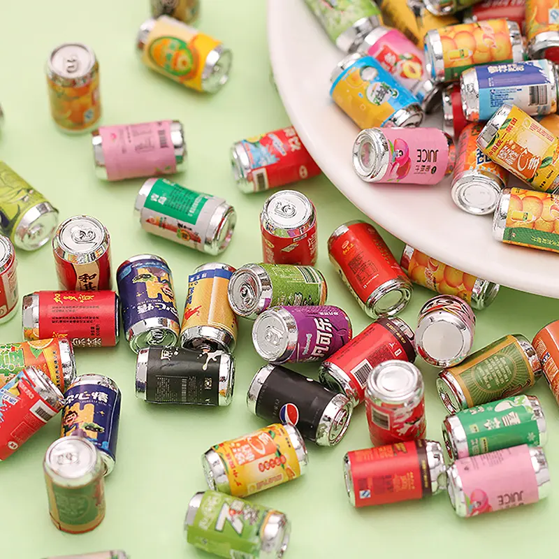 10Pcs Dollhouse Mini Simulation Drinks Dollhouse Kitchen Decoration Dolls House Accessories Pretend Play Toy