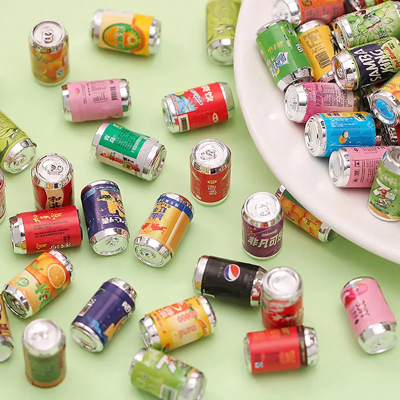 10Pcs Dollhouse Mini Simulation Drinks Dollhouse Kitchen Decoration Dolls House Accessories Pretend Play Toy