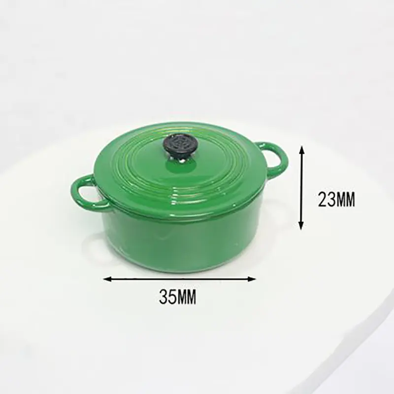 Mini Pot Boiler Pan With Lid Kettle Dollhouse Miniature Kitchen Utensil Cooking Ware Play Kitchen Toy Doll House Accessories
