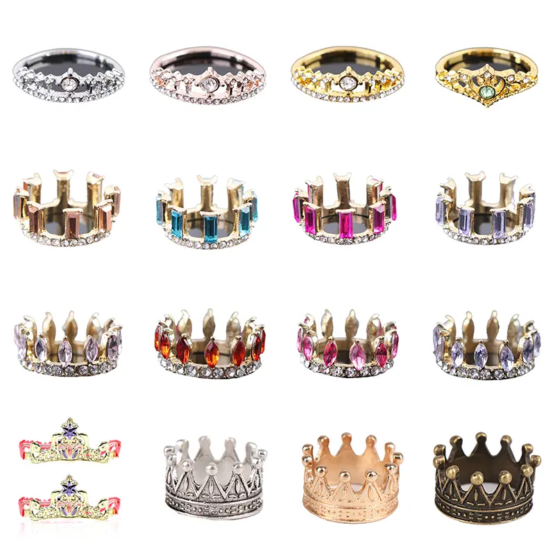 1/2pcs Dollhouse Miniature DIY Doll Crown Mini Fashion Metal Alloy Crown Princess Empress Model Toys For Kids Dolls Accessories