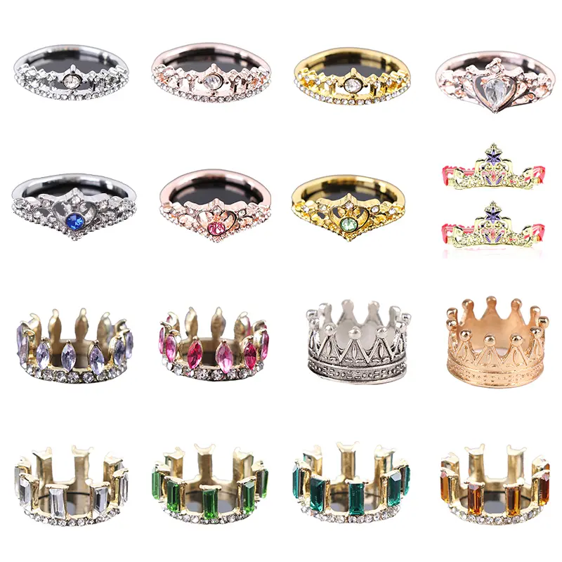 1/2pcs Dollhouse Miniature DIY Doll Crown Mini Fashion Metal Alloy Crown Princess Empress Model Toys For Kids Dolls Accessories