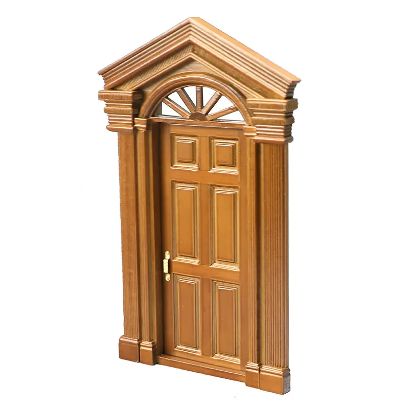 New Doll House Mini Openable Eaves and Doors European Retro Villa Door Miniature Scene Wooden Furniture Christmas Decorations