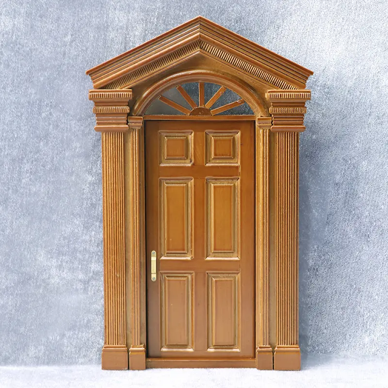 New Doll House Mini Openable Eaves and Doors European Retro Villa Door Miniature Scene Wooden Furniture Christmas Decorations