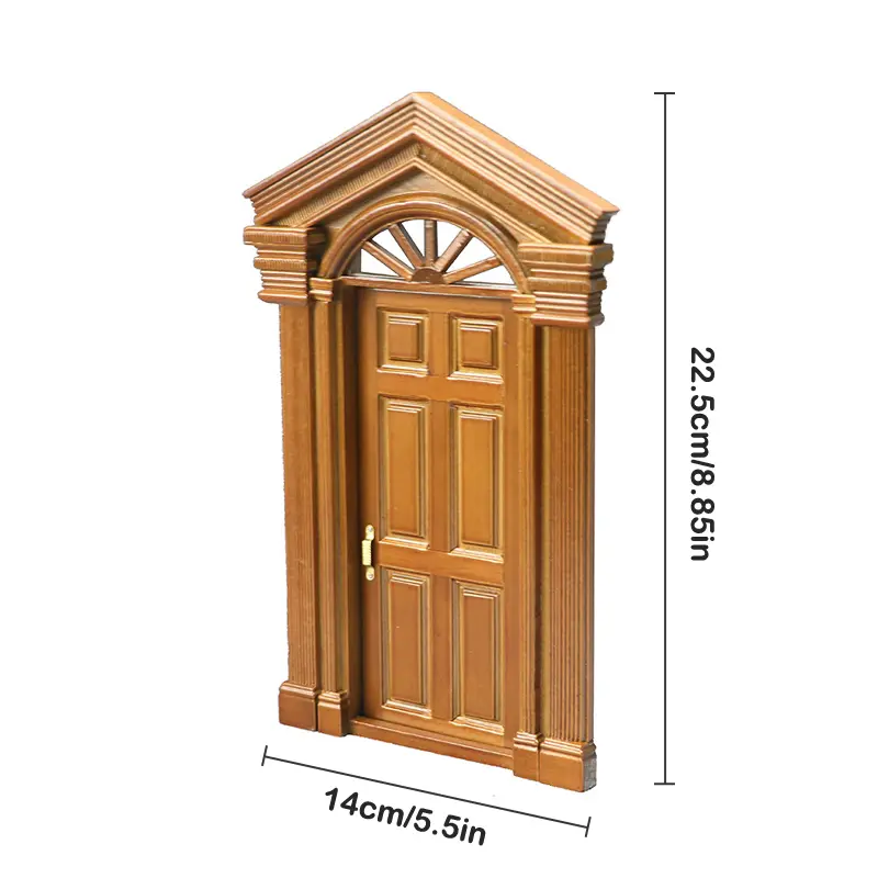 New Doll House Mini Openable Eaves and Doors European Retro Villa Door Miniature Scene Wooden Furniture Christmas Decorations