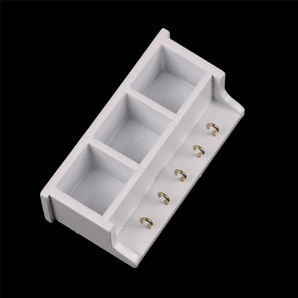 1/12 Dollhouse Miniature Kitchen Wood Wall Rack White 1:12 Doll House Decoration Accessories Toys Gift for Kids