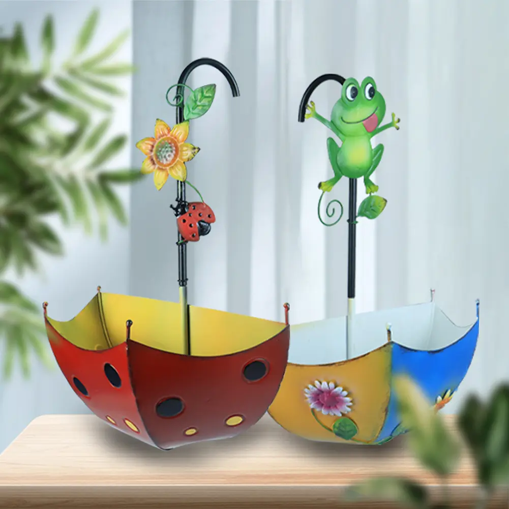 Umbrella Decorative Flower Pots Easy Installation Wall Mounted Planter Holder Handmade Hanging with Leakage Hole for Garden Yard