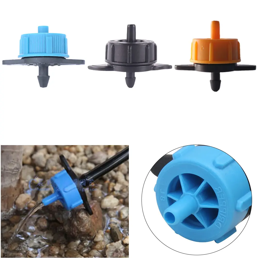 100pcs Adjustable Drippers Micro Connectors 2L/4L/8L Drip Irrigation Emitters for Drip Irrigation