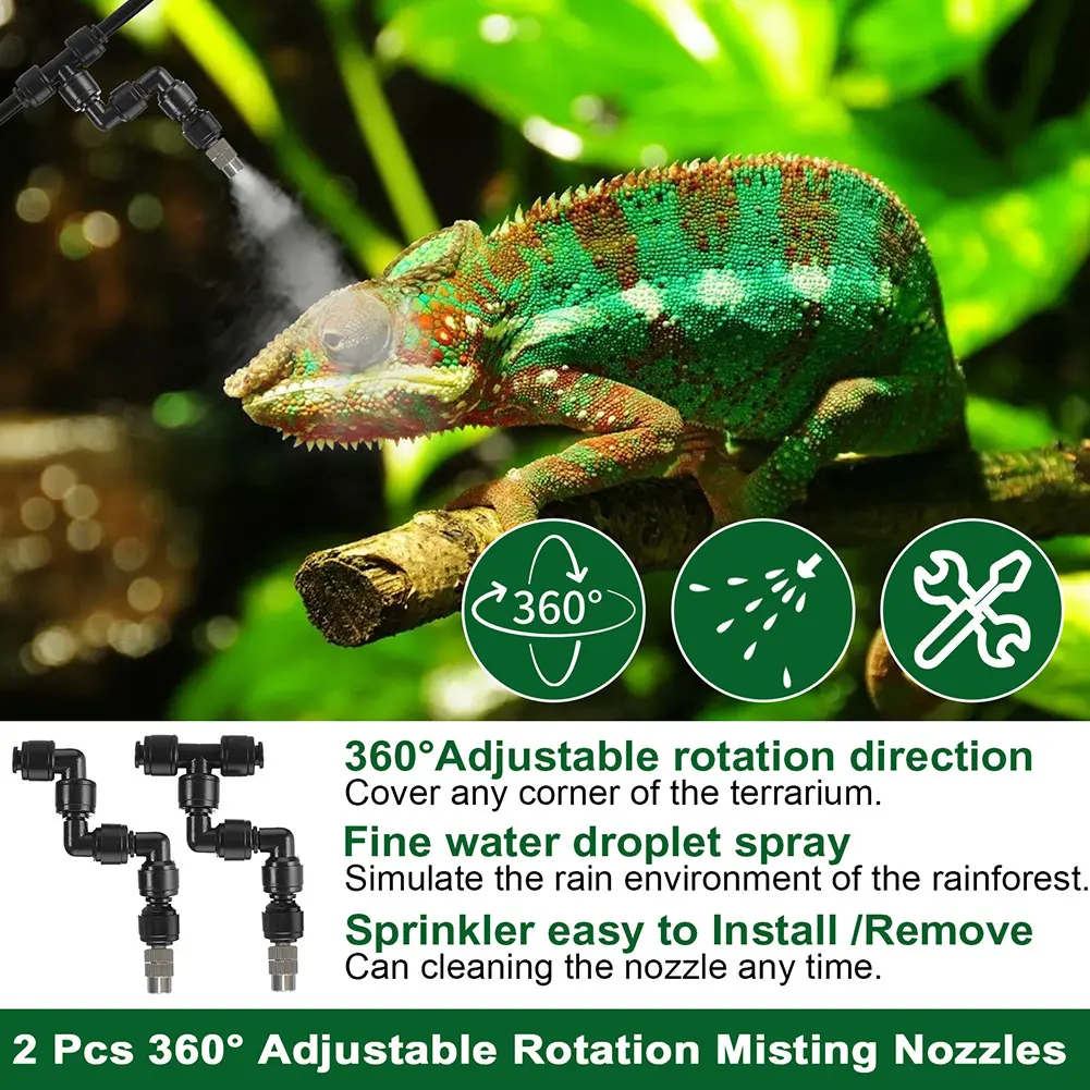 Intelligent Automatic Reptile Fogger Touch Screen Sprinkler Control Electronic Humidifier Timer Mist Rainforest Spray System Set
