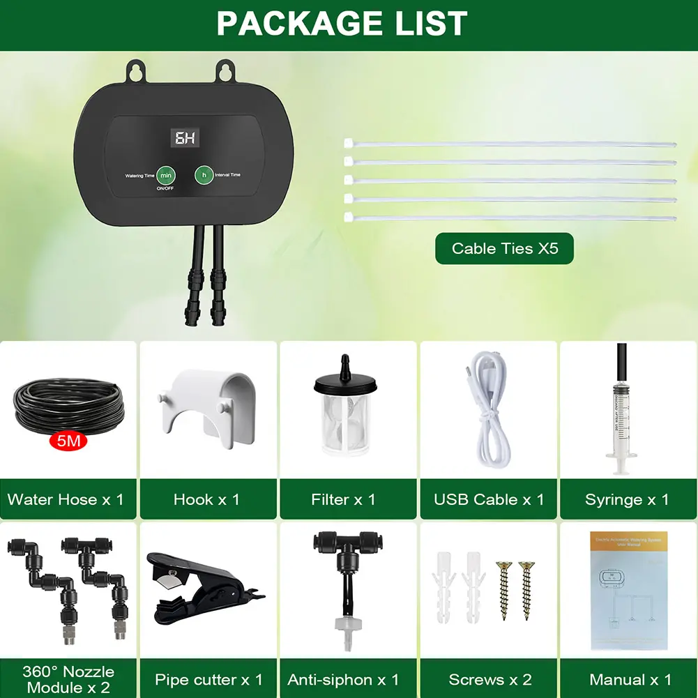 Intelligent Automatic Reptile Fogger Touch Screen Sprinkler Control Electronic Humidifier Timer Mist Rainforest Spray System Set
