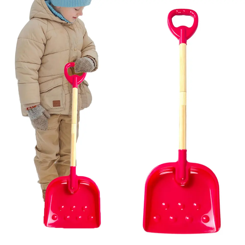 22-30 Inch H Snow Shovel with D Grip Handle for Boys Girls Wooden Snow Shovel Toddler Snow Shovel for Outdoor Yard Garden