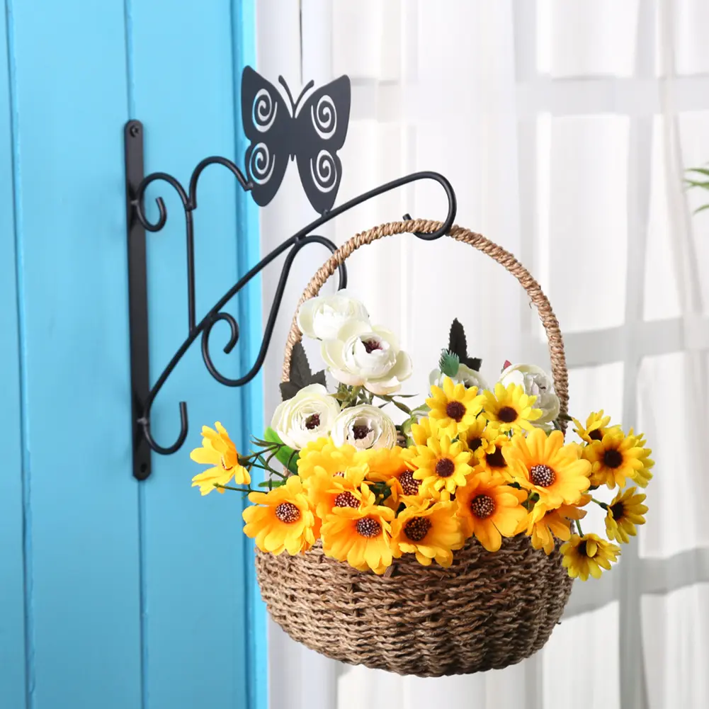 Curved Plant Hanger 11.8inch Hanging Plant Bracket Iron Decorative Wall Hanger Hooks for Indoor Outdoor for Bird Feeder Lanterns