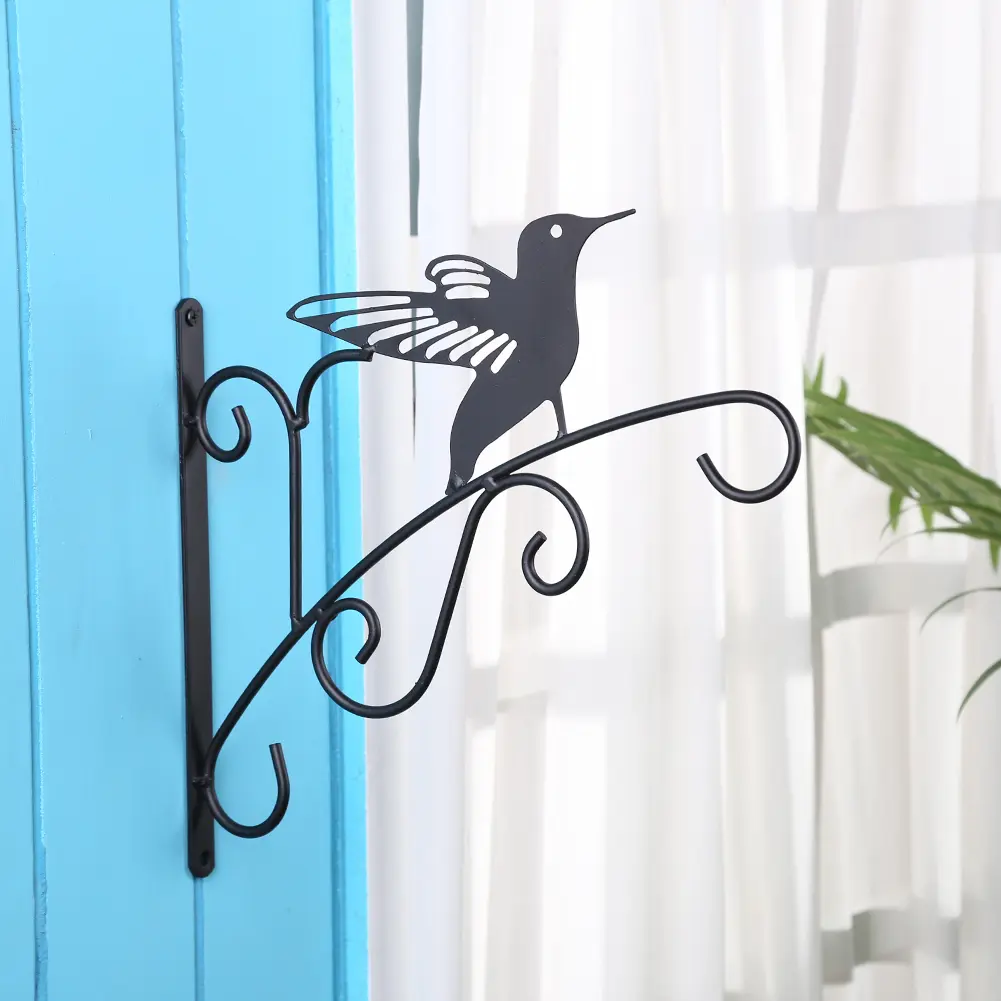 Curved Plant Hanger 11.8inch Hanging Plant Bracket Iron Decorative Wall Hanger Hooks for Indoor Outdoor for Bird Feeder Lanterns