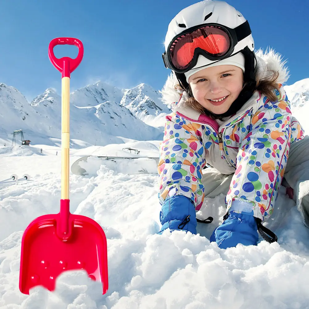 22-30 Inch H Snow Shovel with D Grip Handle for Boys Girls Wooden Snow Shovel Toddler Snow Shovel for Outdoor Yard Garden