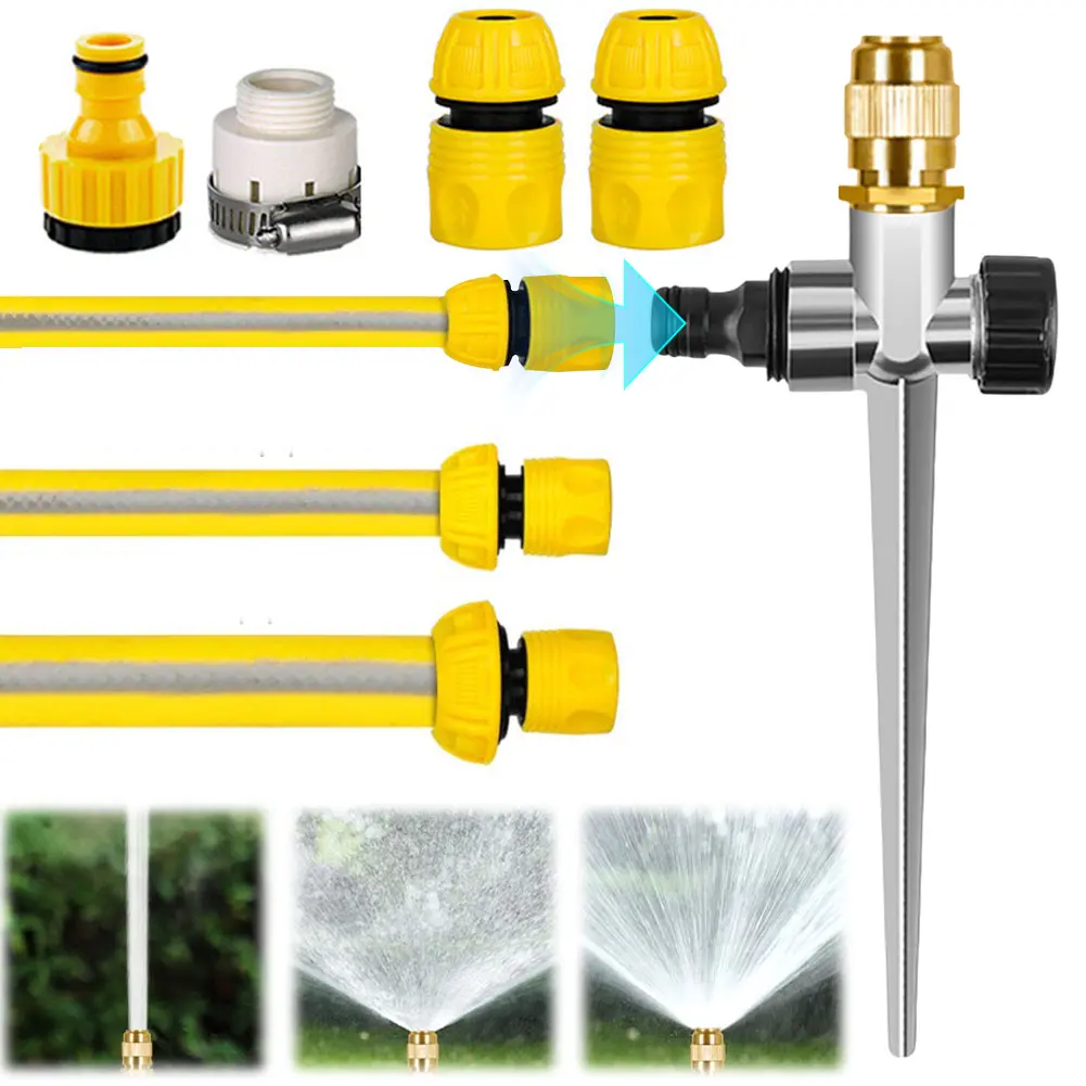 360 Degree Lawn Sprinkler Adjustable Nozzle Water Sprinkler Multi-Function Garden Sprinkler System for Garden Lawn Patio