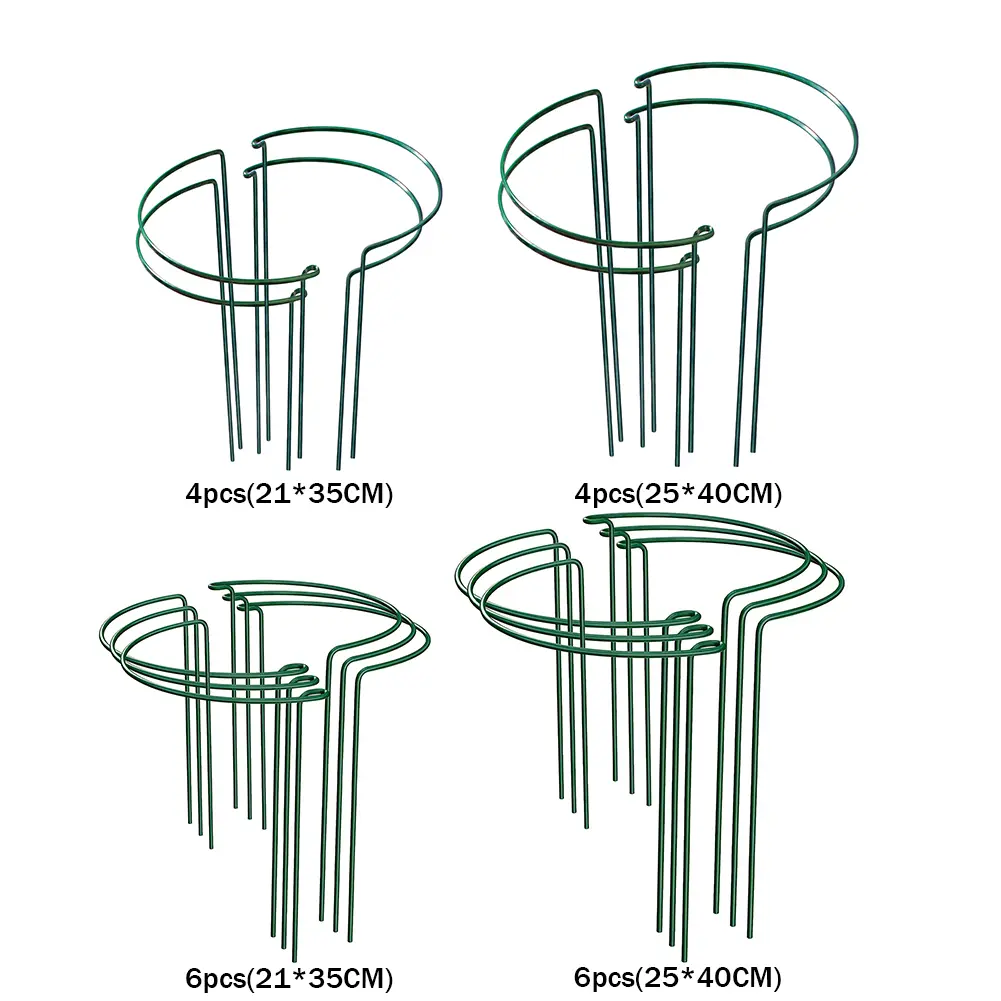 4/6pcs Plant Support Rustproof Garden Tower Trellis Heart Shaped Metal Gardening Fixing Rod Equipment for Potted Plants Flowers