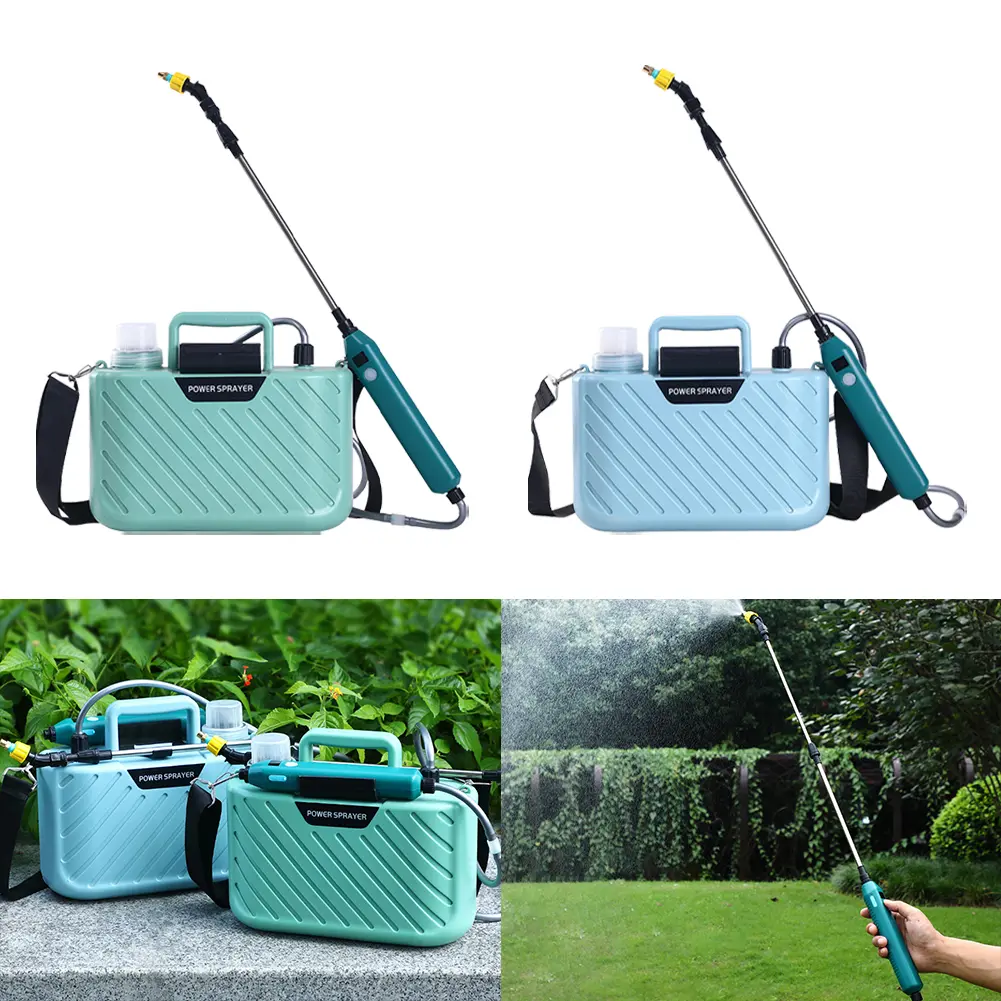 5 L Portable Electric Sprayer with Telescopic Wand USB Rechargeable Electric Sprayer with 2 Mist Nozzles Electric Garden Sprayer