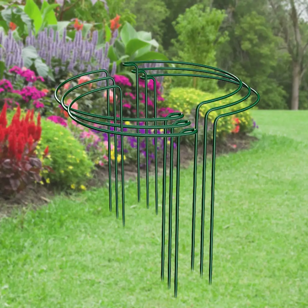 4/6pcs Plant Support Rustproof Garden Tower Trellis Heart Shaped Metal Gardening Fixing Rod Equipment for Potted Plants Flowers