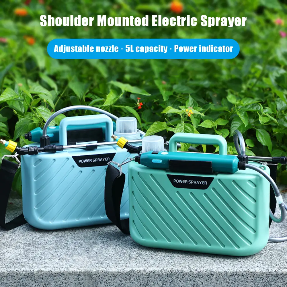 5 L Portable Electric Sprayer with Telescopic Wand USB Rechargeable Electric Sprayer with 2 Mist Nozzles Electric Garden Sprayer